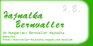 hajnalka bernvaller business card